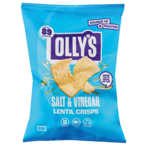 Olly's Salt & Vinegar Lentil Crisps 80g from Harrisons Direct