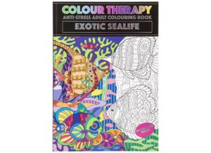 A4 Colour Therapy Colouring Book 48 Pages Sealife Theme from Harrisons Direct