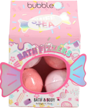 Bubble T Sweet Tea Bath Fizzers Gift Set 4 Piece