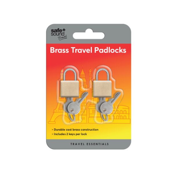 Safe & Sound Travel Brass Key Padlock from Harrisons Direct