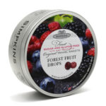 Simpkins Sugar & Gluten Free Forest Fruit Drops Travel Sweet Tins 150g from Harrisons Direct