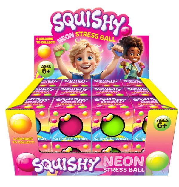 Squishy Neon Stress Ball CDU from Harrisons Direct