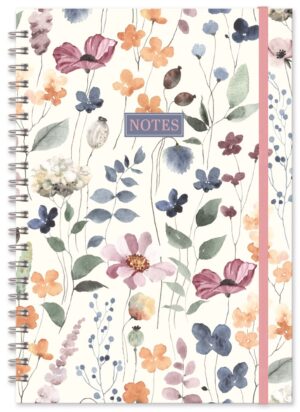 A4 Wild Bloom Twin Wire Notebook from Harrisons Direct