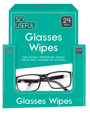 Glasses Lens Wipes 24 Pack CDU from Harrisons Direct