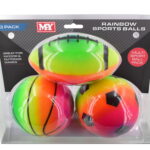 Wholesale M.Y Rainbow Sports Balls - 3 Pack from Harrisons Direct