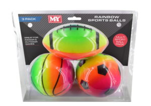 Wholesale M.Y Rainbow Sports Balls - 3 Pack from Harrisons Direct