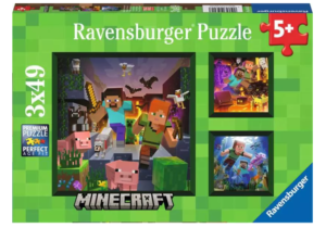 Ravensburger Minecraft Biomes 3 x 49 Piece Jigsaw Puzzle from Harrisons Direct