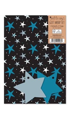 Packed Wrap 2 Sheets & 2 Tags - 3 Assorted Male Designs