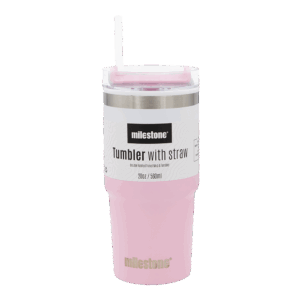 Milestone Tumbler Gradiant Pink with Straw 560ml from Harrisons Direct