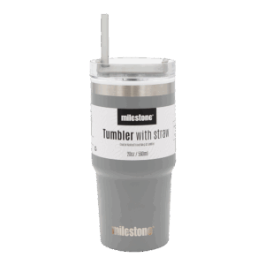 Milestone Tumbler Gradiant Grey with Straw 560ml from Harrisons Direct