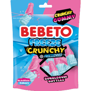 Bebeto Freeze Crunchy Bubble Gum Bottles 35g from Harrisons Direct