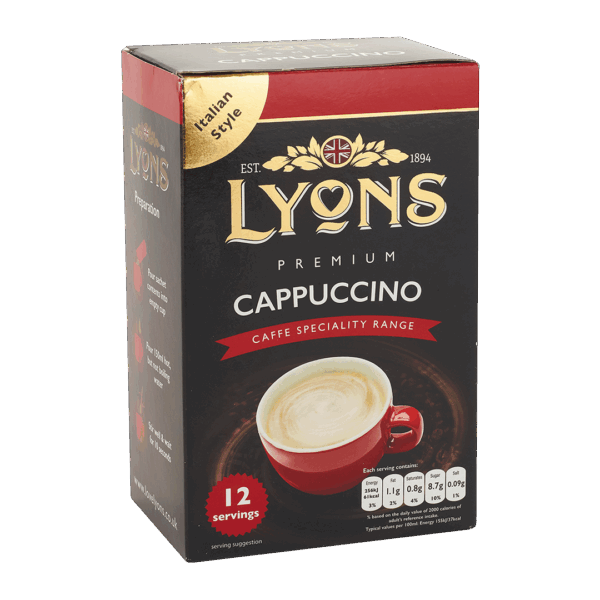 Lyons Cappuccino 12 x 15g from Harrisons Direct