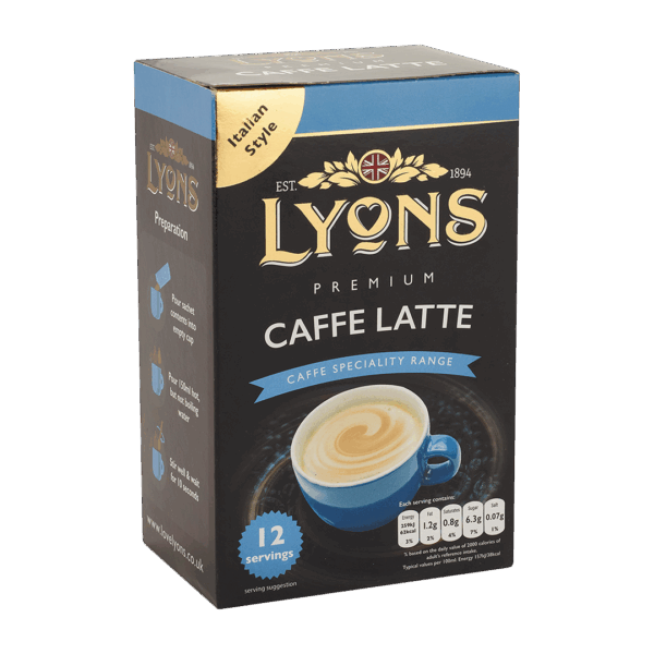 Lyons Caffe Latte 12 x 15g from Harrisons Direct
