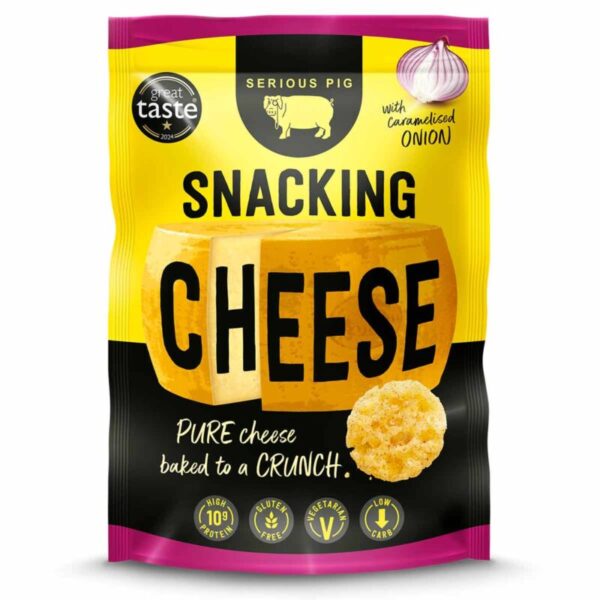 Wholesale Serious Pig - Snacking Cheese 'Caramelised Onion' Oven Baked Italian Cheese 24g from Harrisons Direct