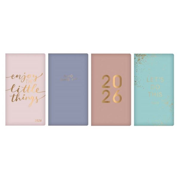 Wholesale 2026 Diary Slim Week To View 4 Assorted Fabric Fashion from Harrisons Direct