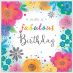 Wholesale Birthday Card - Open Square Bright Flowers 160mmx160mm from Harrisons Direct