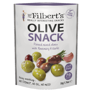 Mr. Filbert's Kalamata & Green Olives with Rosemary & Garlic 50g from Harrisons Direct