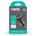 Wholesale CORE Dual Car Charger A+C 35W PD QC 3.0 Fast Charge from Harrisons Direct