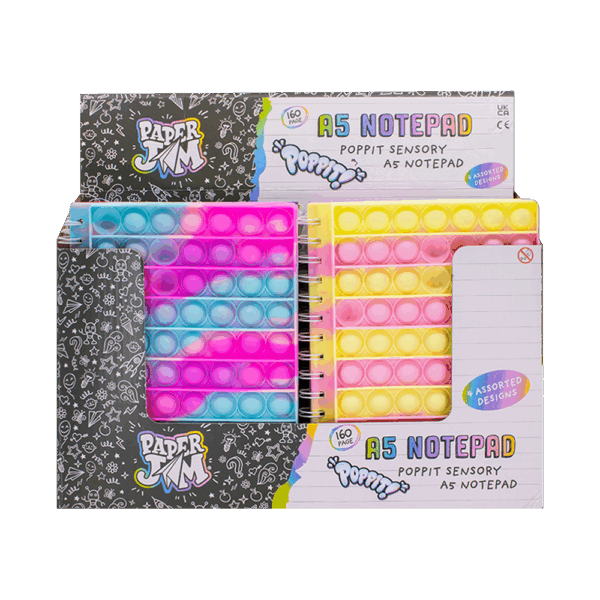 Poppit A5 Silicone Cover Notebook 4 Assorted from Harrisons Direct